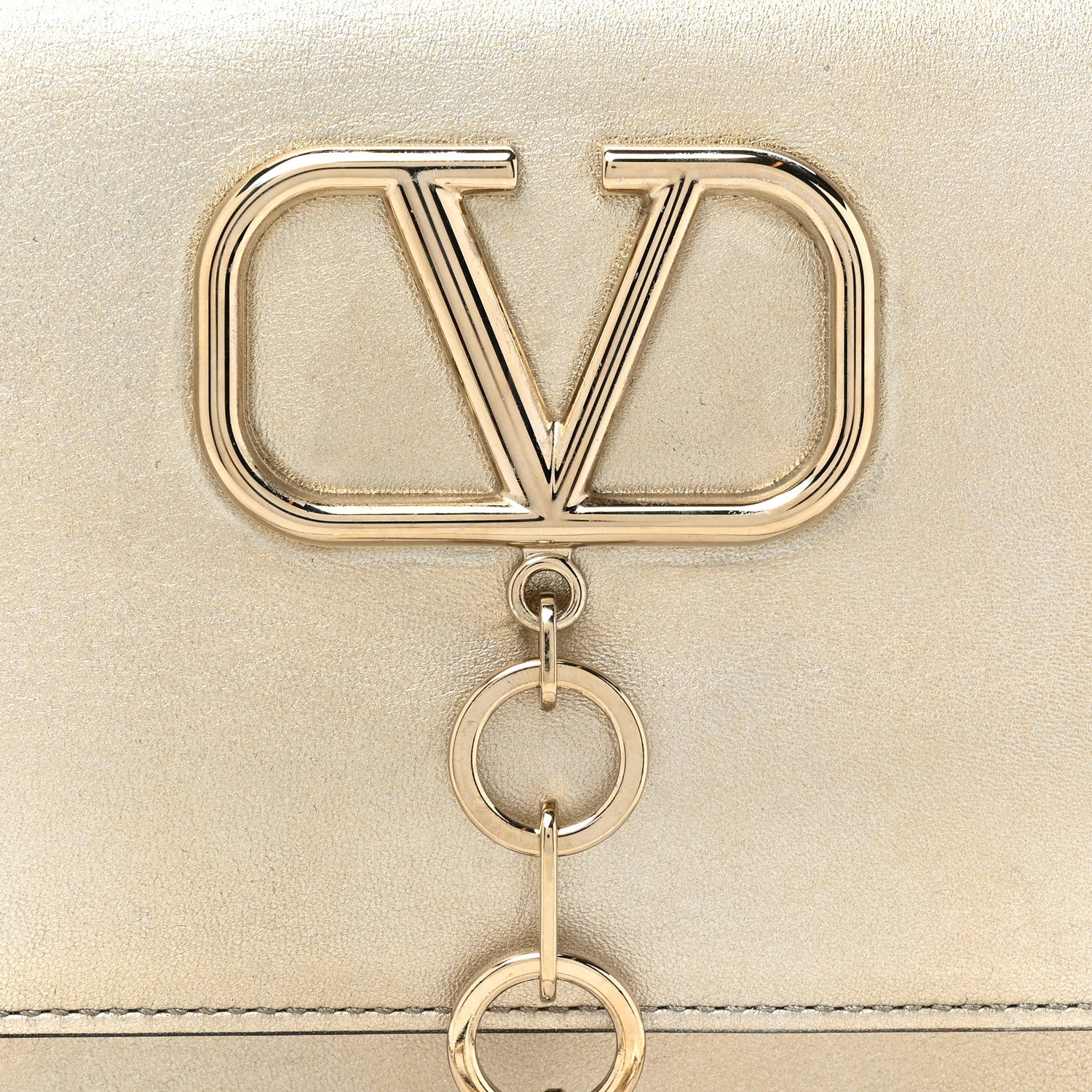 Valentino Garavani VALENTINO GARAVANI Metallic Nappa Small VCase Bag Platinum 7 of 12