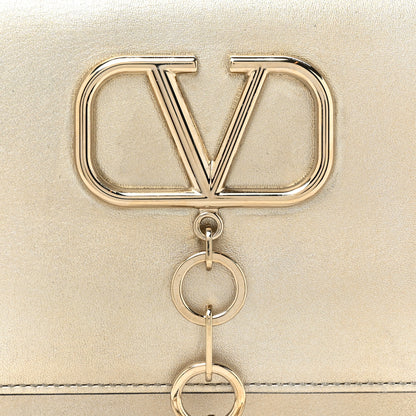 Valentino Garavani VALENTINO GARAVANI Metallic Nappa Small VCase Bag Platinum 7 of 12