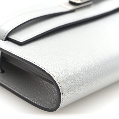 Hermes Metallic Chevre Chamkilight Kelly Wallet To Go Argent 9 of 11