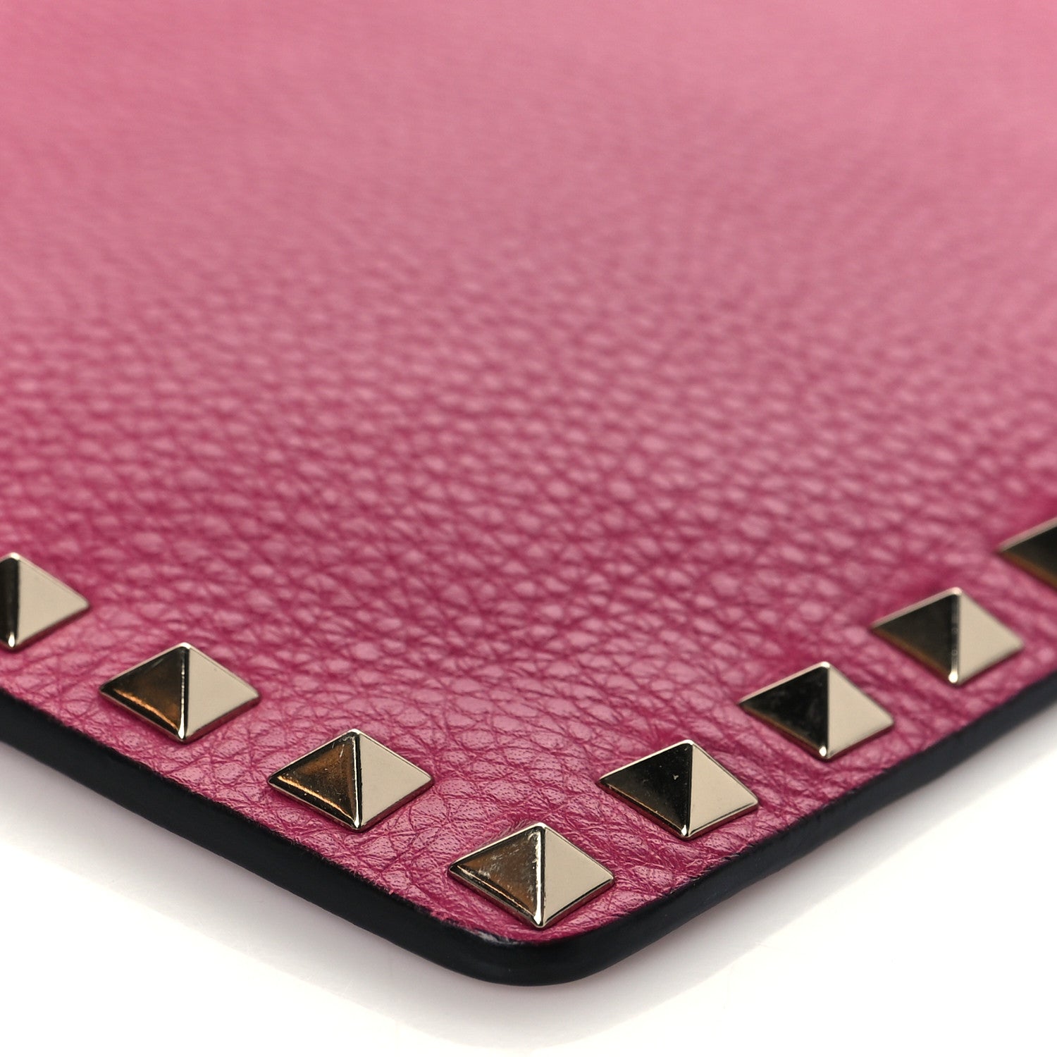 Valentino Garavani Pebbled Calfskin Large Rockstud Zip Pouch Deep Cyclamin 8 of 9