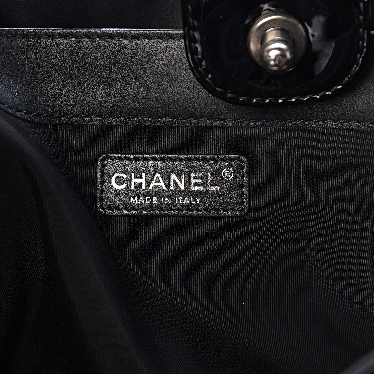 Chanel Patent Quilted Reverso Boy Tote Black 6 of 11
