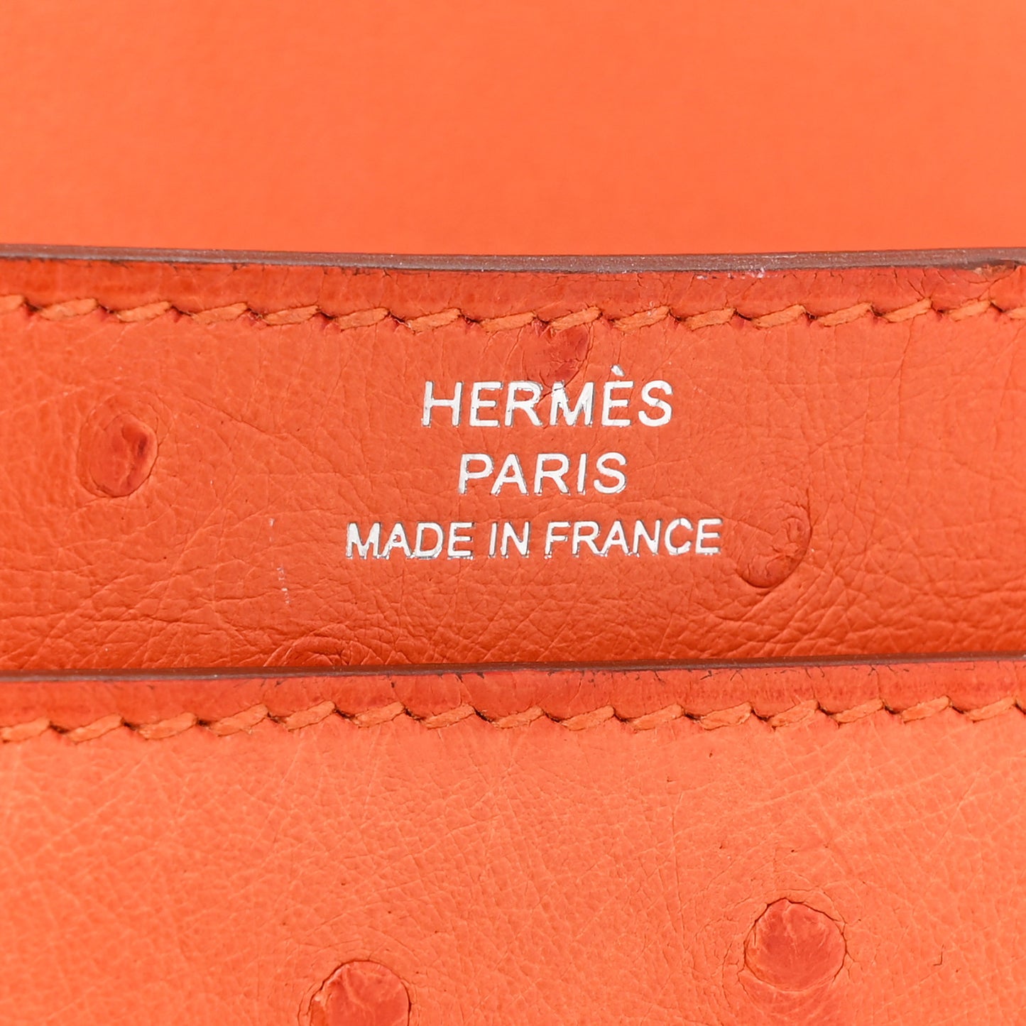 Ostrich Mini Verrou Chaine Bag Orange