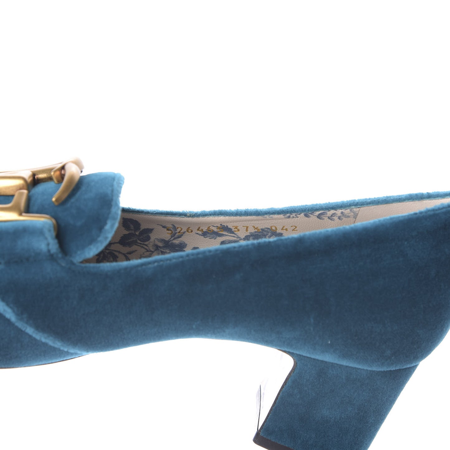 Softy Velvet GG Victoire 55mm Loafer Pumps 37.5 Pavone