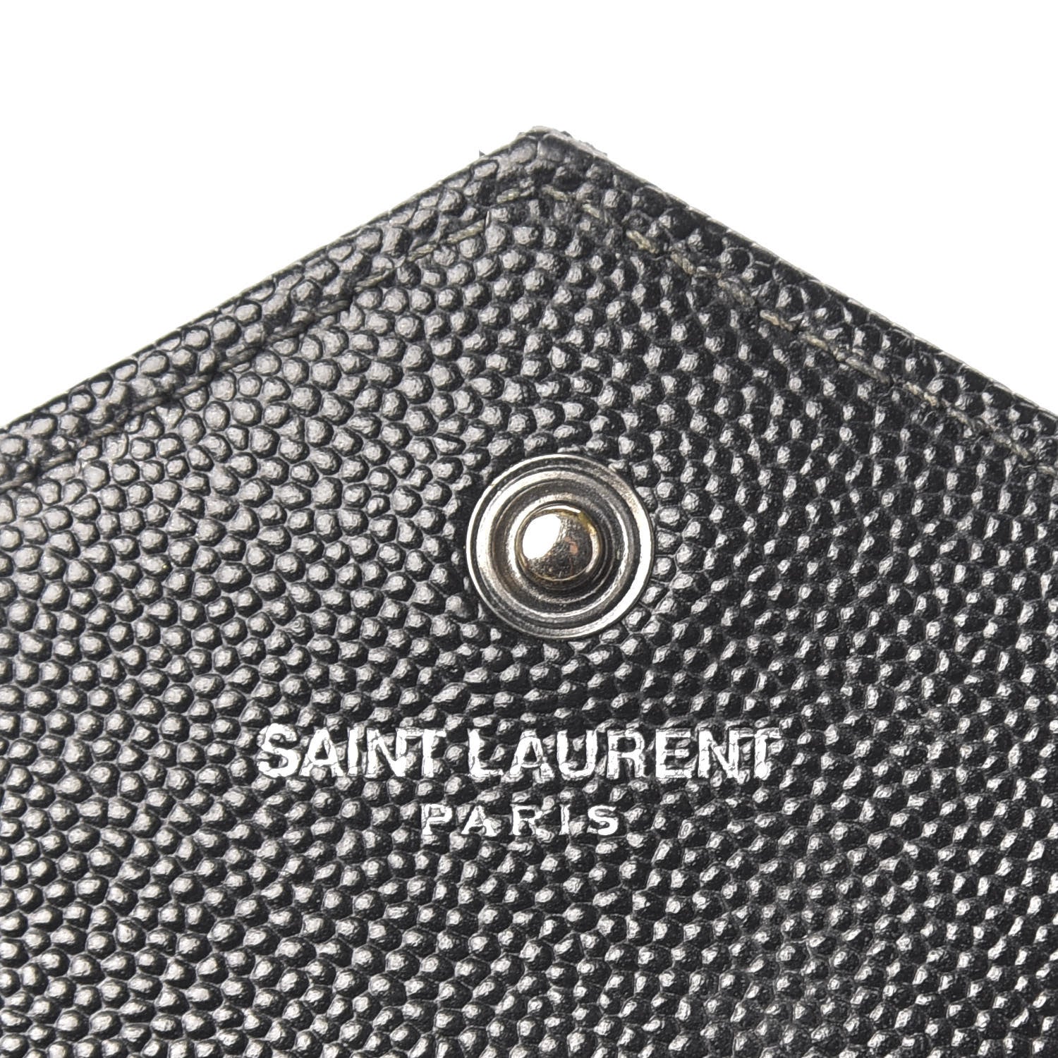 Saint Laurent Grain De Poudre Matelasse Chevron Monogram Chain Wallet Black 8 of 9