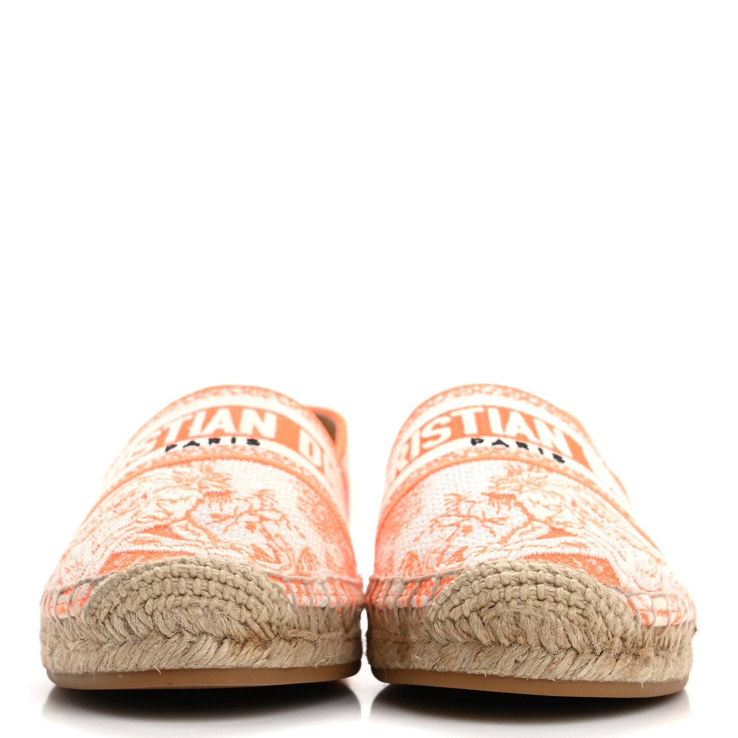 Embroidered Toile De Jouy Granville Espadrille 38 38 White Orange