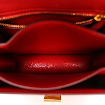 Celine Box Calfskin Small Classic Box Flap Bag Red 5 of 9
