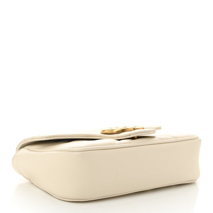 Gucci Calfskin Matelasse Super Mini GG Marmont Shoulder Bag White 4 of 12