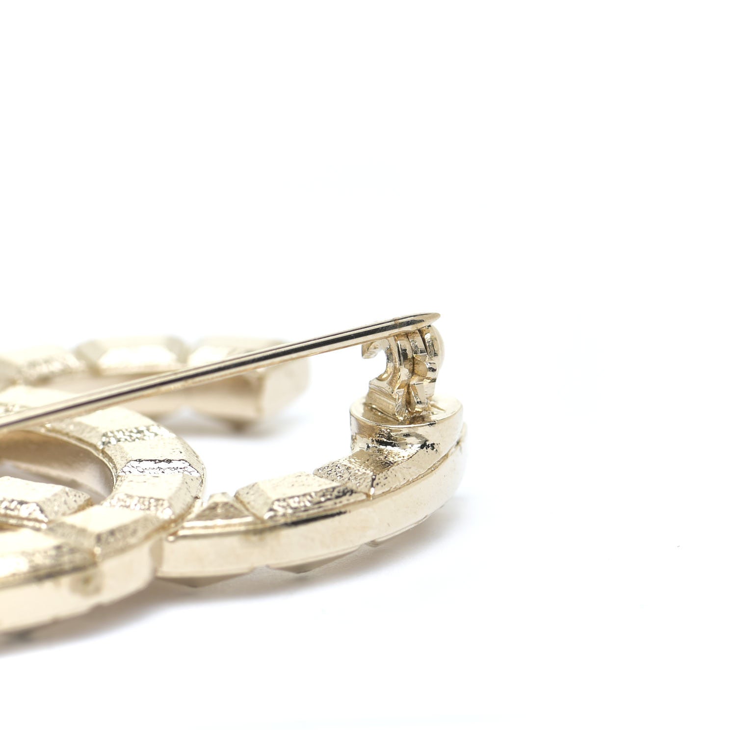 Chanel Studded CC Pin Brooch Gold 3 of 5