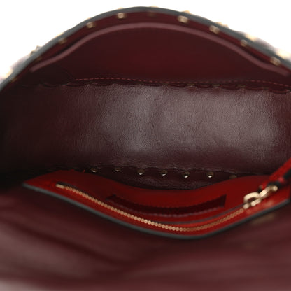 Valentino Garavani Nappa Medium Rockstud Spike Halfmoon Saddle Bag Rubin 5 of 10