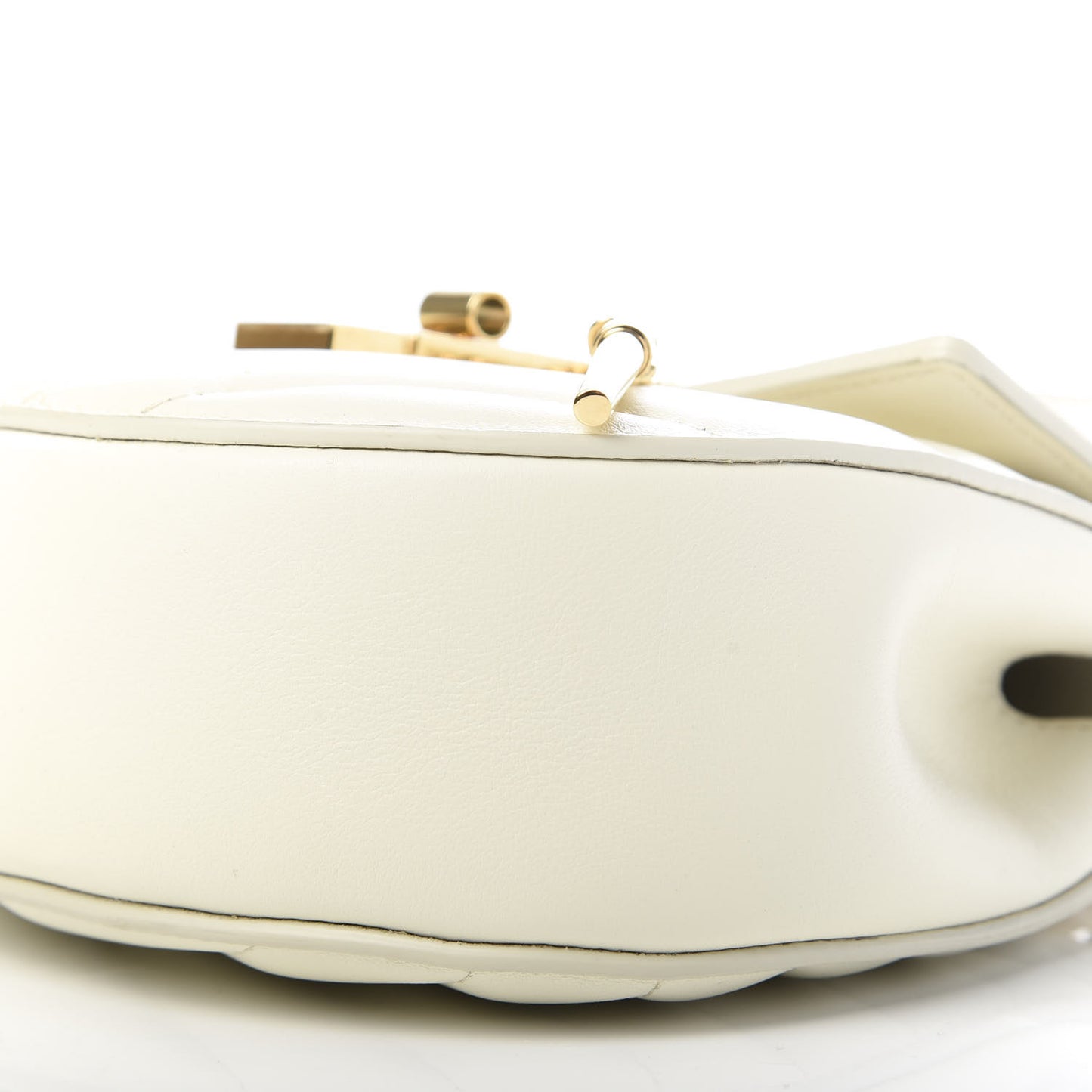 Calfskin Quilted Mini Drew Bijou Shoulder Bag Natural White