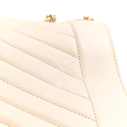 Chanel Lambskin Reversed Chevron Quilted Flap White 14 of 17