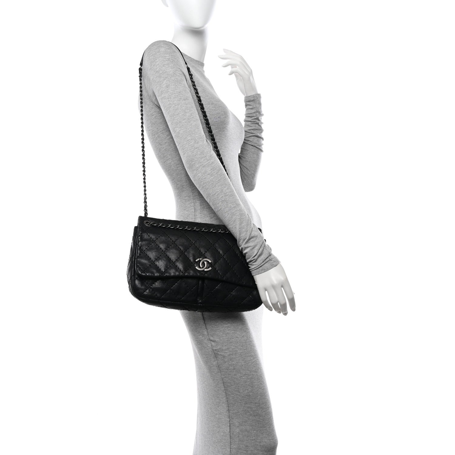 Chanel Calfskin Medium Natural Beauty Flap Black 2 of 12