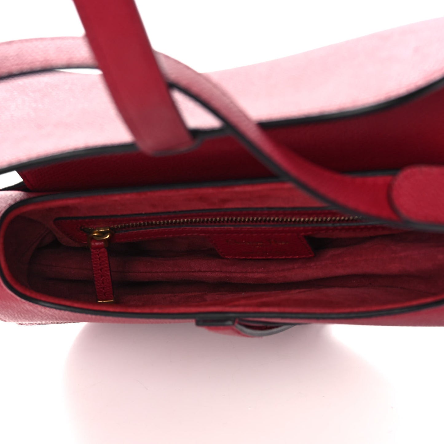 Grained Calfskin Saddle Bag Burgundy