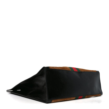 Gucci Suede Patent Web Ophidia Vertical Tote Nocciola Black 3 of 10