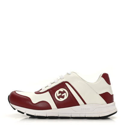Gucci Calfskin Womens Interlocking G Sneakers 37 White Rosso 1 of 7