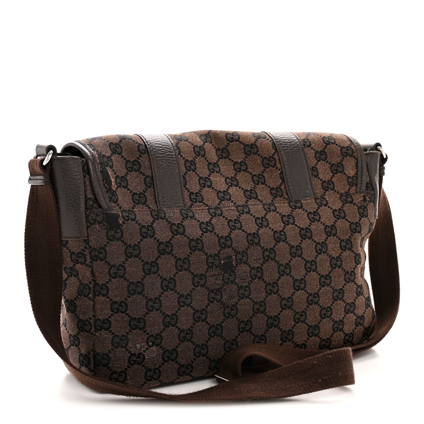 Monogram Medium Double Buckle Flap Messenger Dark Brown