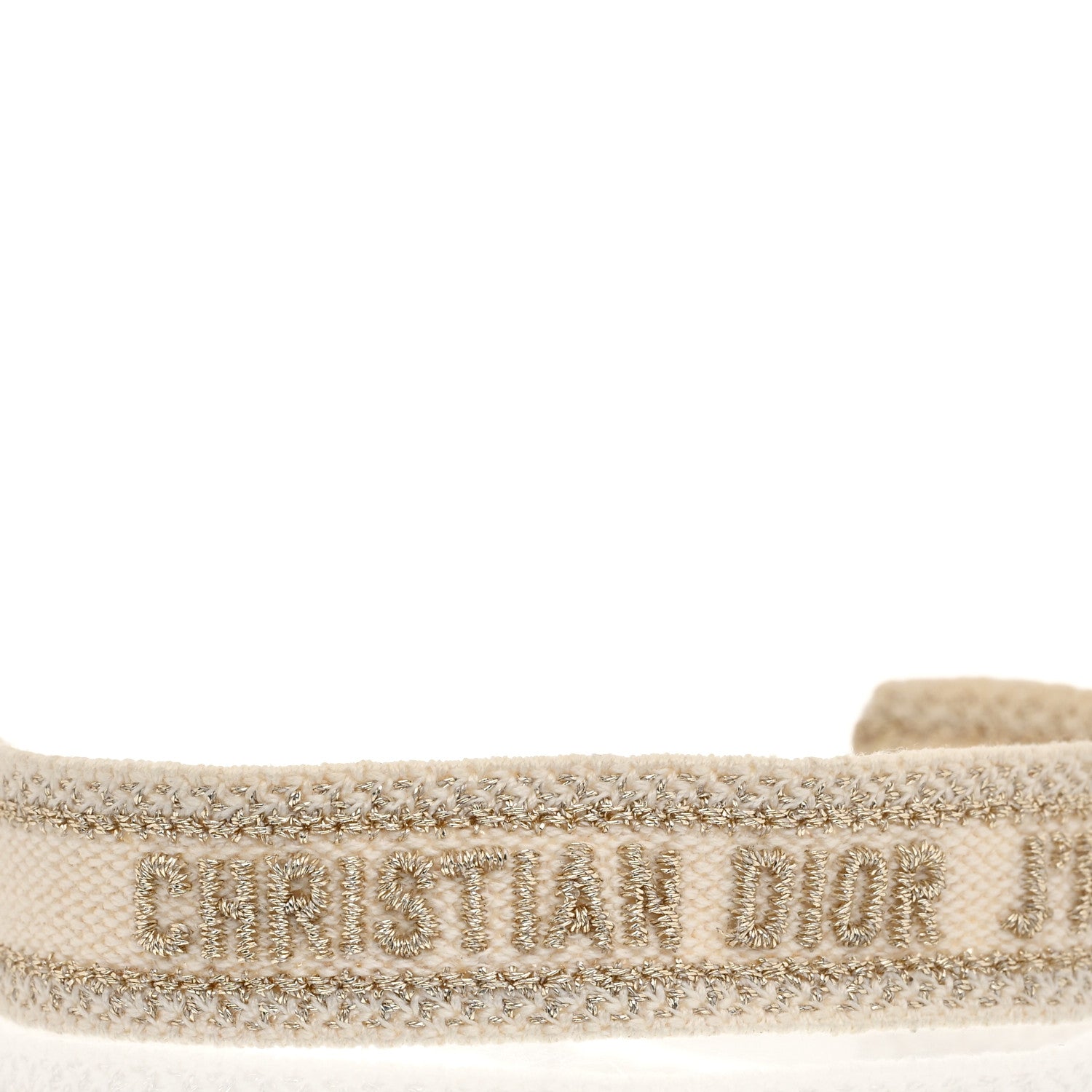 Christian Dior Woven Cotton J'Adior Friendship Bracelet White Gold 4 of 5
