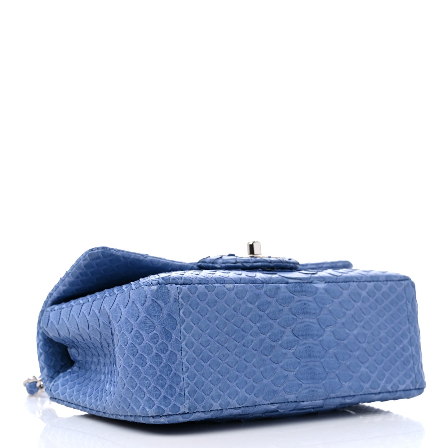 Snakeskin Mini Rectangular Flap Blue