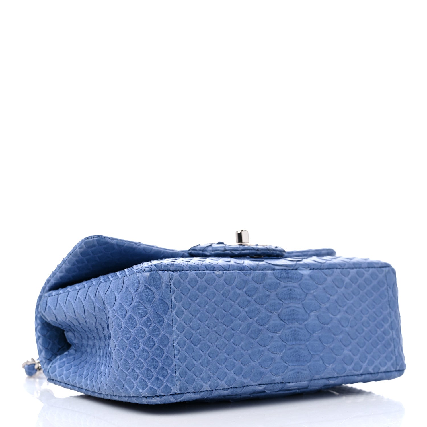 Chanel Snakeskin Mini Rectangular Flap Blue 4 of 9