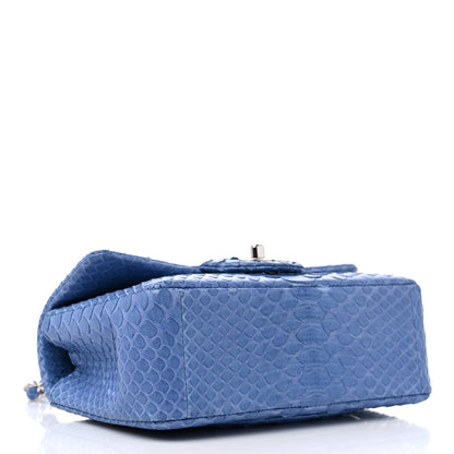 Chanel Snakeskin Mini Rectangular Flap Blue 4 of 9