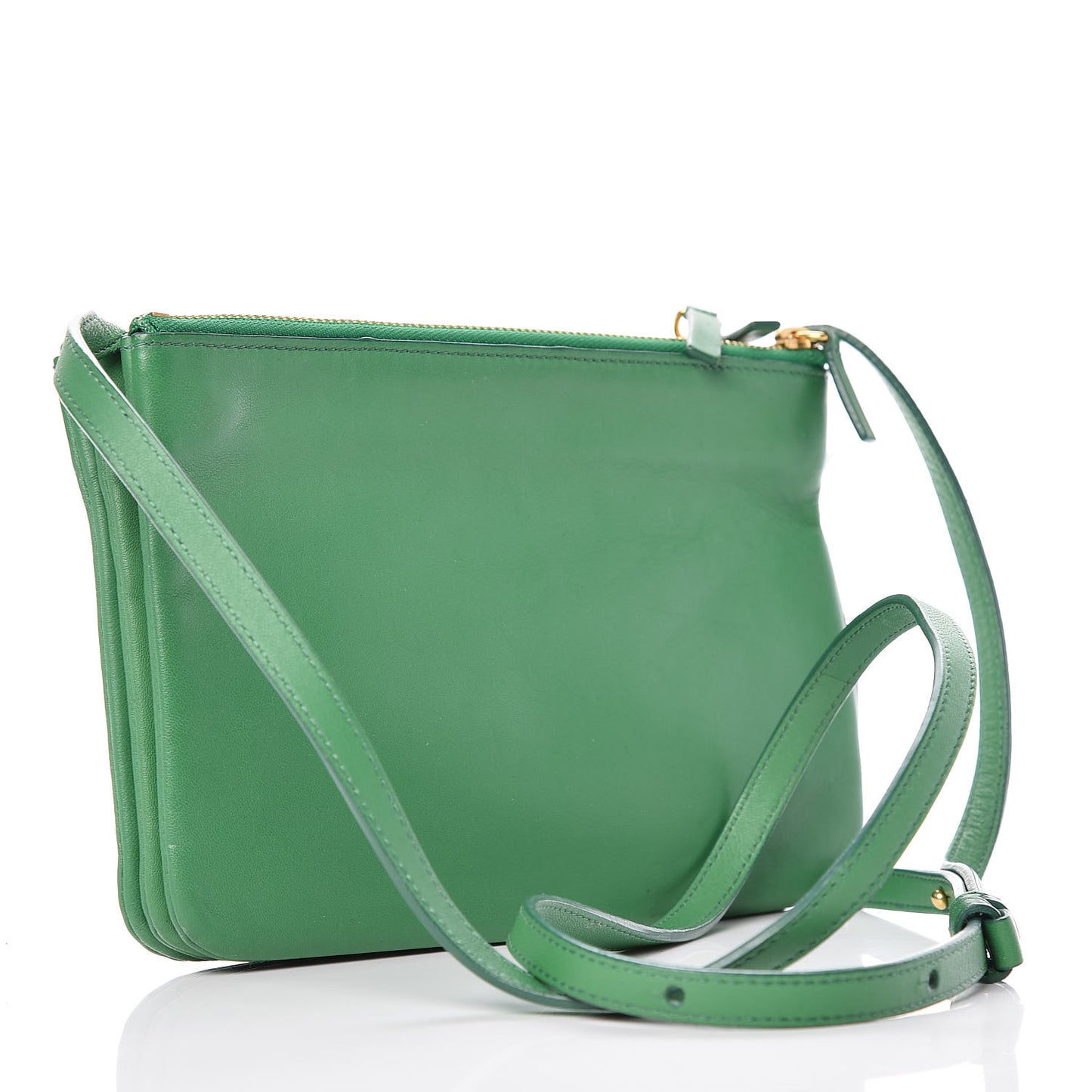 Lambskin Small Trio Crossbody Bag Grass