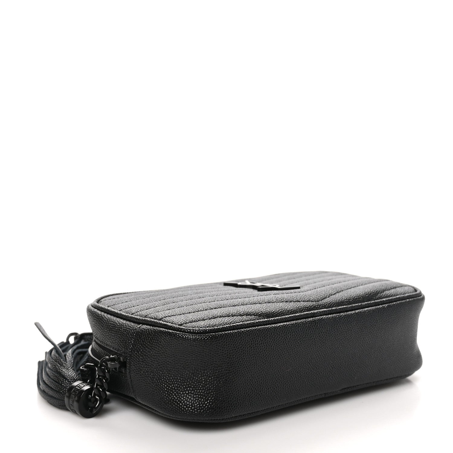 Saint Laurent Grain De Poudre Matelasse Monochrome Monogram Mini Lou Camera Bag Black 4 of 10