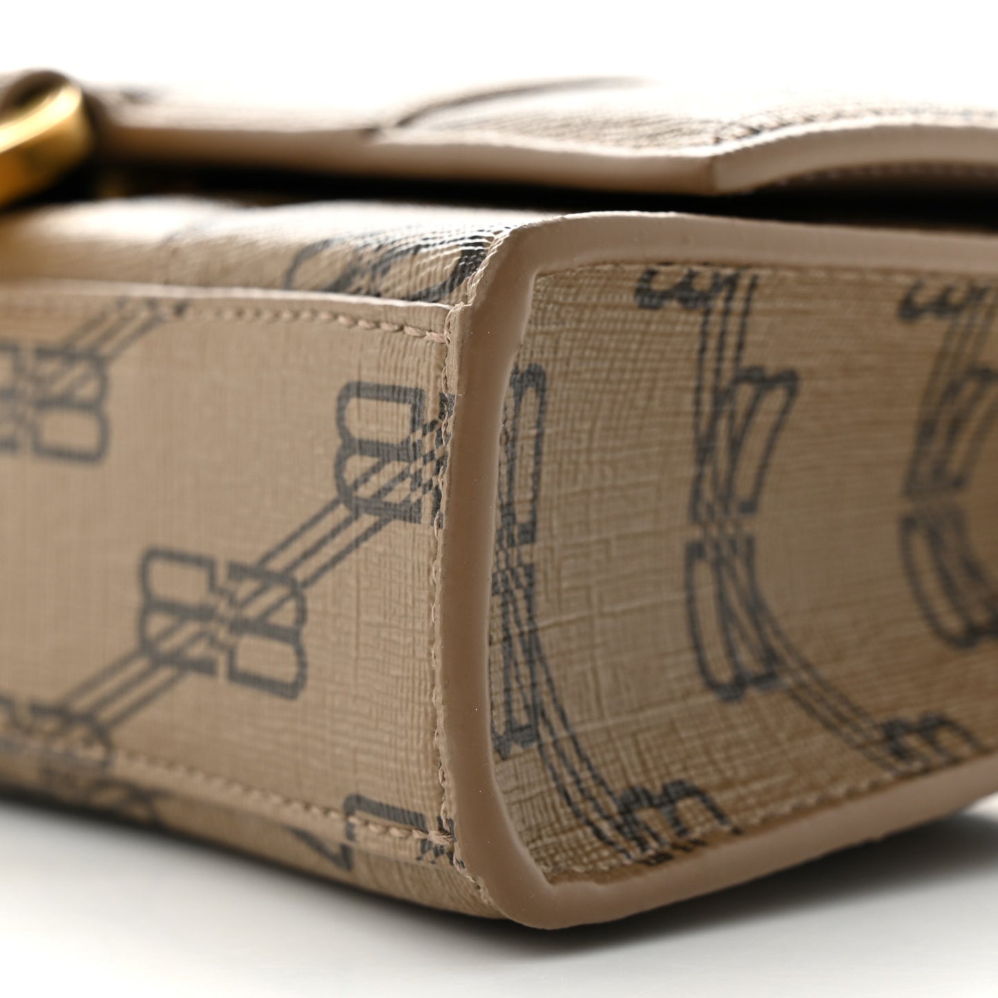 Coated Canvas BB Monogram Hourglass Chain Bag Beige Brown