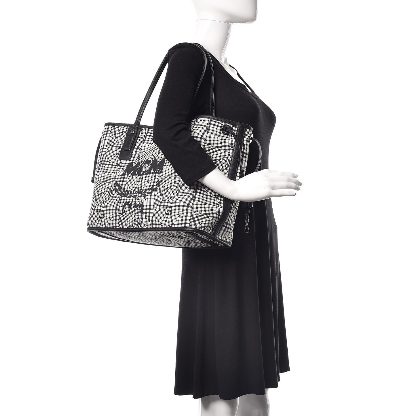 Visetos Medium Liz Reversible Shopper Tote Black