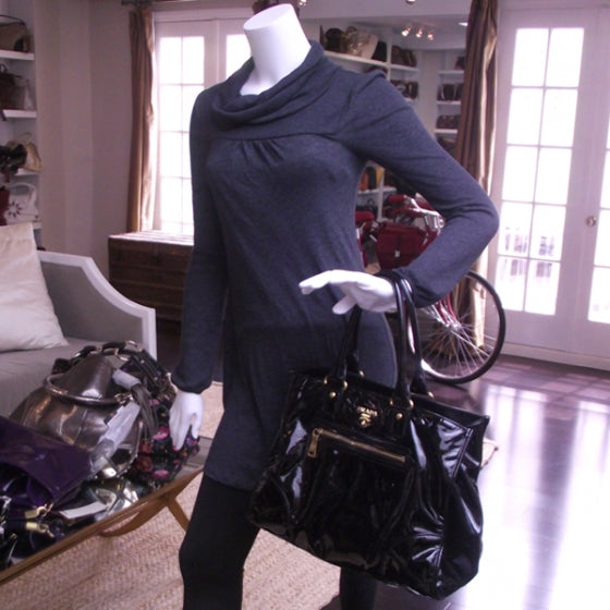 Prada Patent Zip Pocket Large Tote 2 of 10