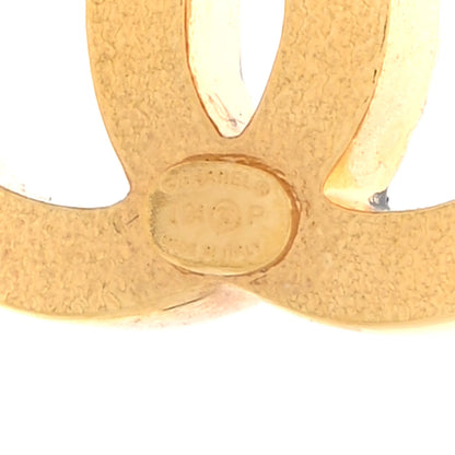 Chanel Metal Enamel CC Hoop Earrings Gold Denim Blue 4 of 5