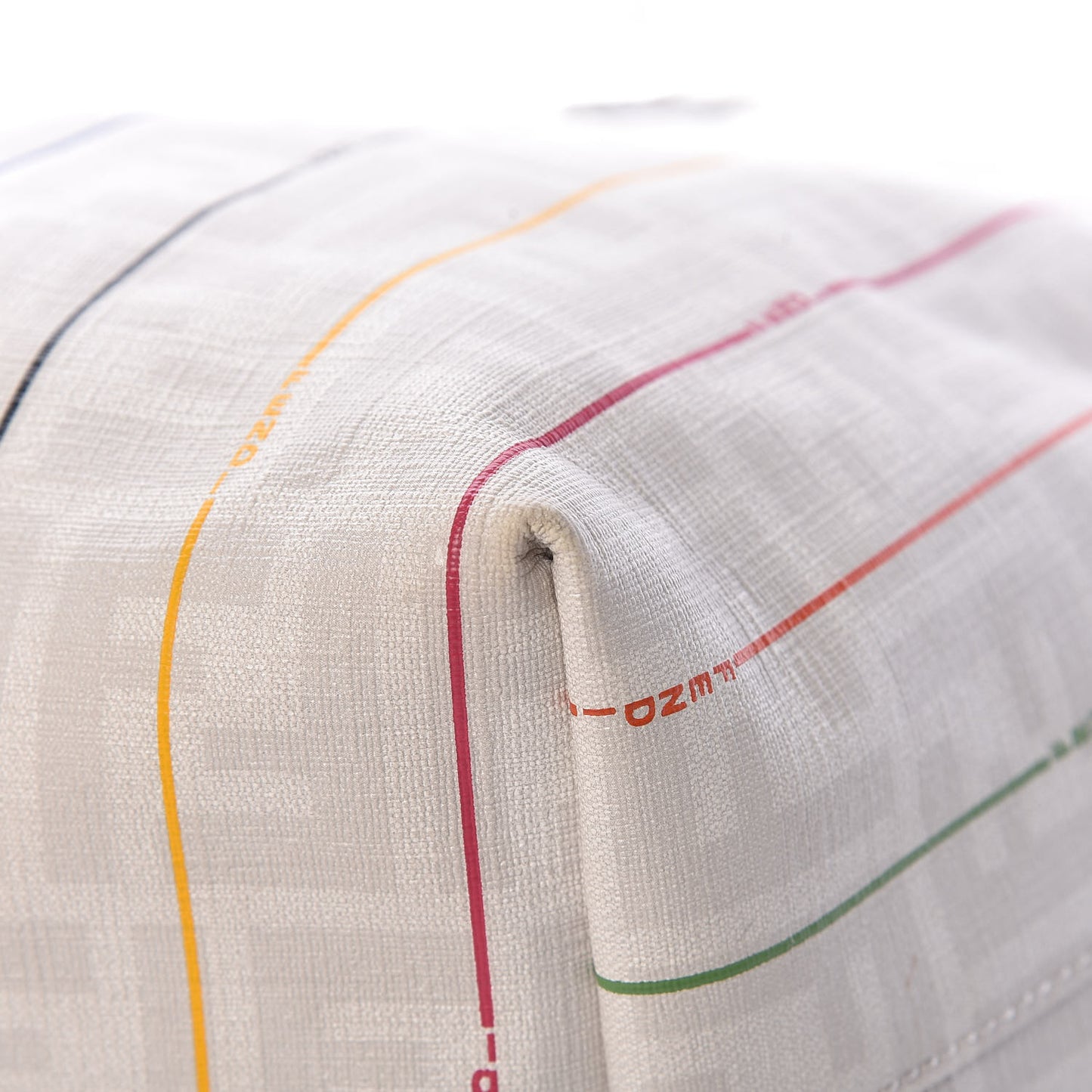 Zucca Spalmati Striped Medium Roll Tote White Multicolor