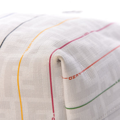 Fendi Zucca Spalmati Striped Medium Roll Tote White Multicolor 16 of 19