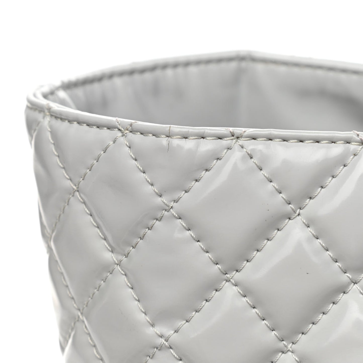 Vinyl Quilted Large In The Business Tote Light Grey