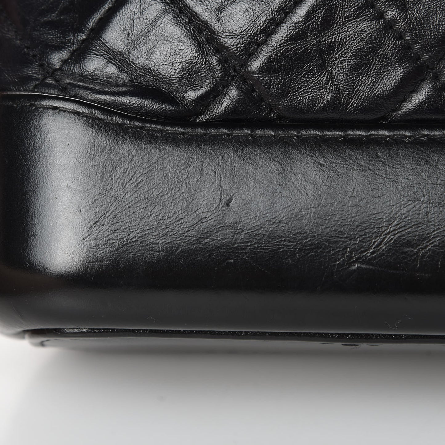 Aged Calfskin Quilted Small Gabrielle Hobo Black