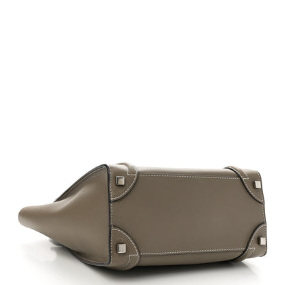 Celine Drummed Calfskin Micro Luggage Souris 4 of 9