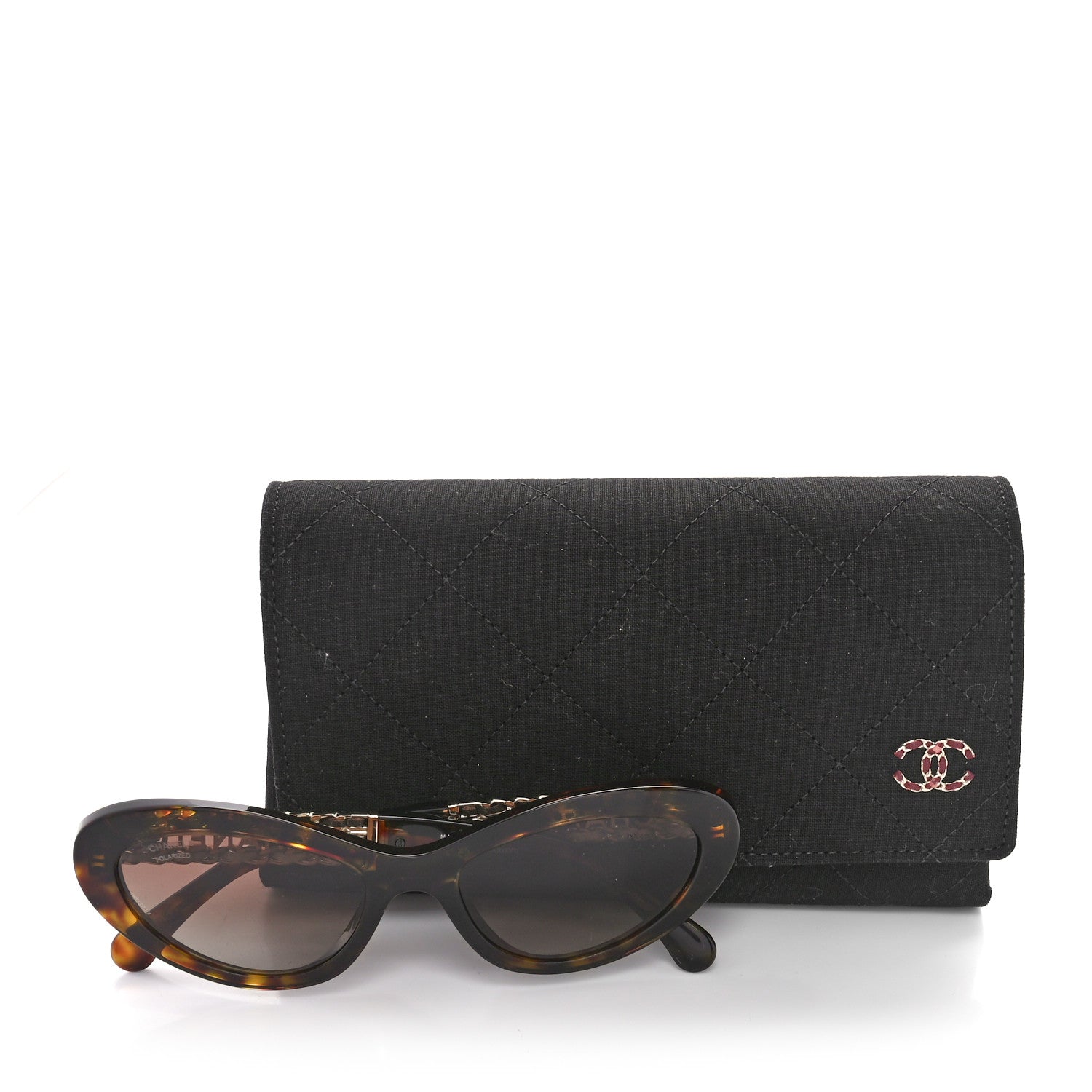 Chanel Acetate Lambskin Cat Eye Sunglasses 5538-Q-A Tortoise 7 of 7