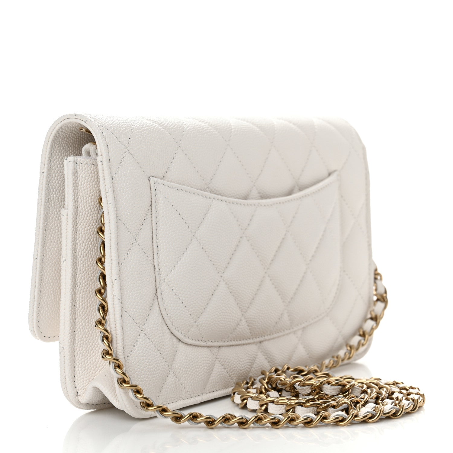 Chanel Caviar Quilted Wallet On Chain WOC White 3 of 12