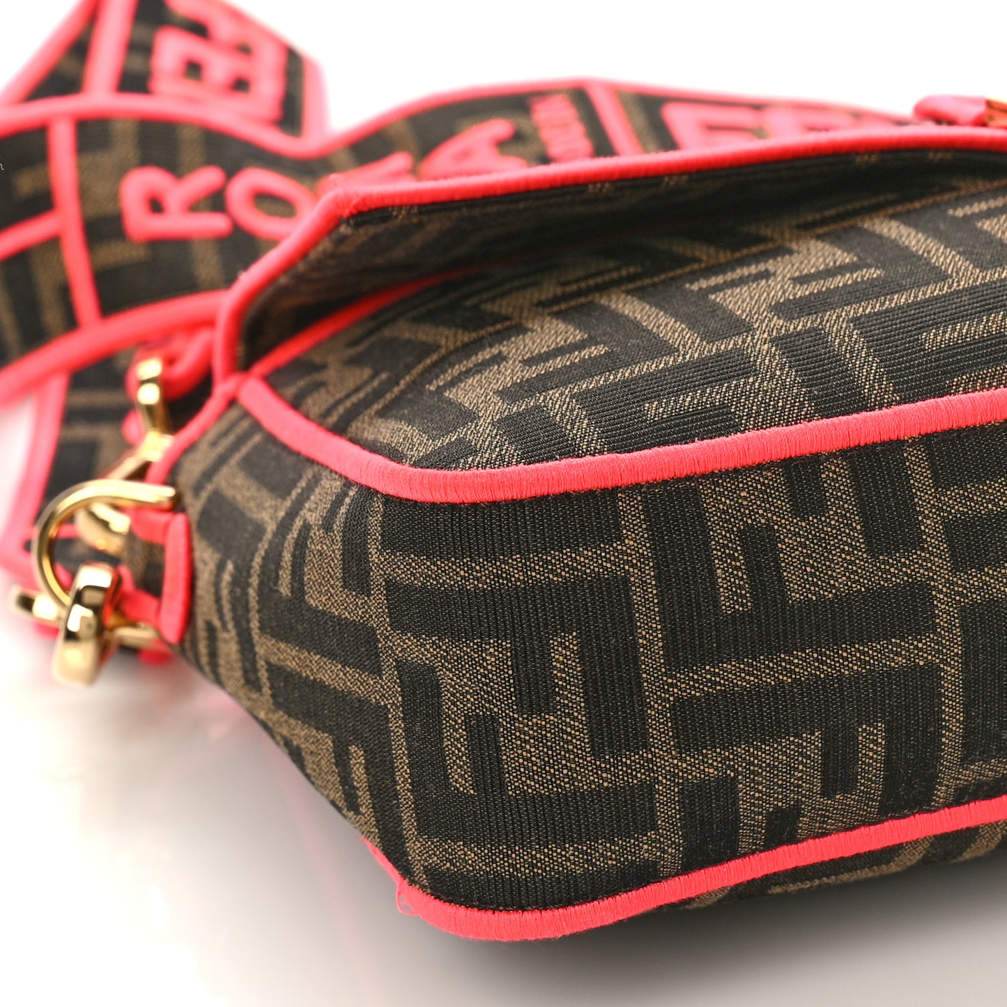 Fabric Jacquard FF 1974 Baguette Tobacco Moro Fuxia Fluo