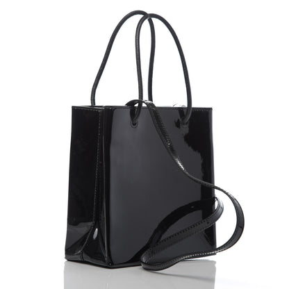 Balenciaga Patent Calfskin Logo Shopping Tote XXS Black 3 of 10