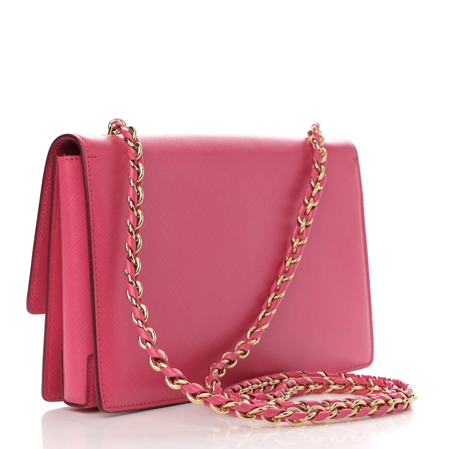Salvatore Ferragamo Hammered Calfskin Vara Bow Chain Crossbody Pink 3 of 15