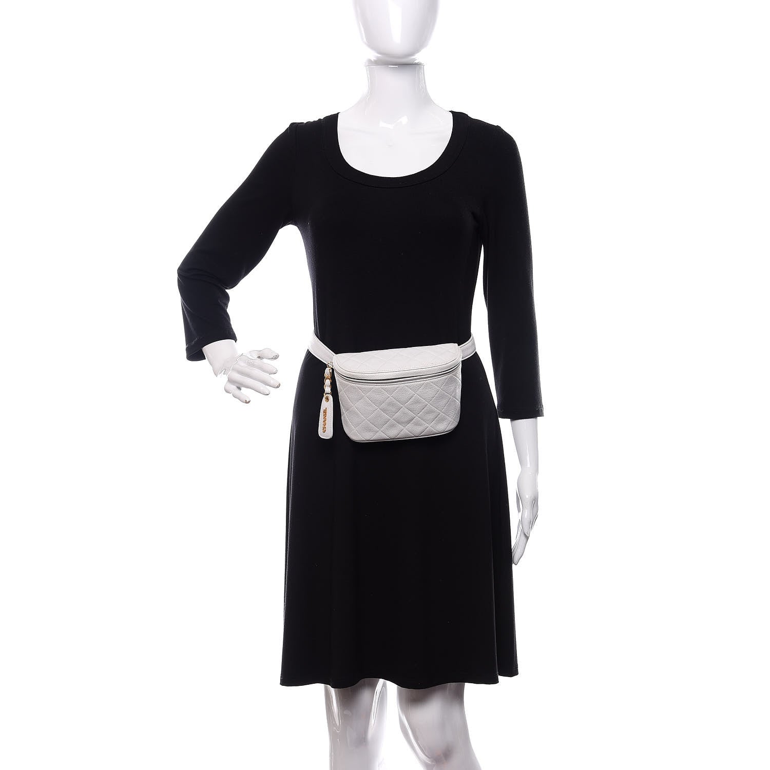 Chanel Caviar Quilted Belt Bag White 75 30 2 of 11