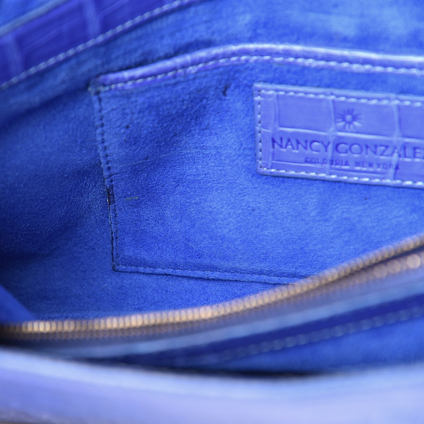 Crocodile Gotham Flap Clutch Purple