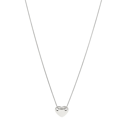 Tiffany Sterling Silver Flat Heart Pendant Necklace 1 of 3