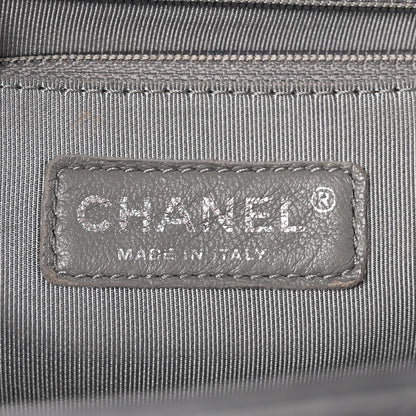Chanel Metallic Lambskin Quilted New Medium Boy Flap Dark Silver 5 of 18