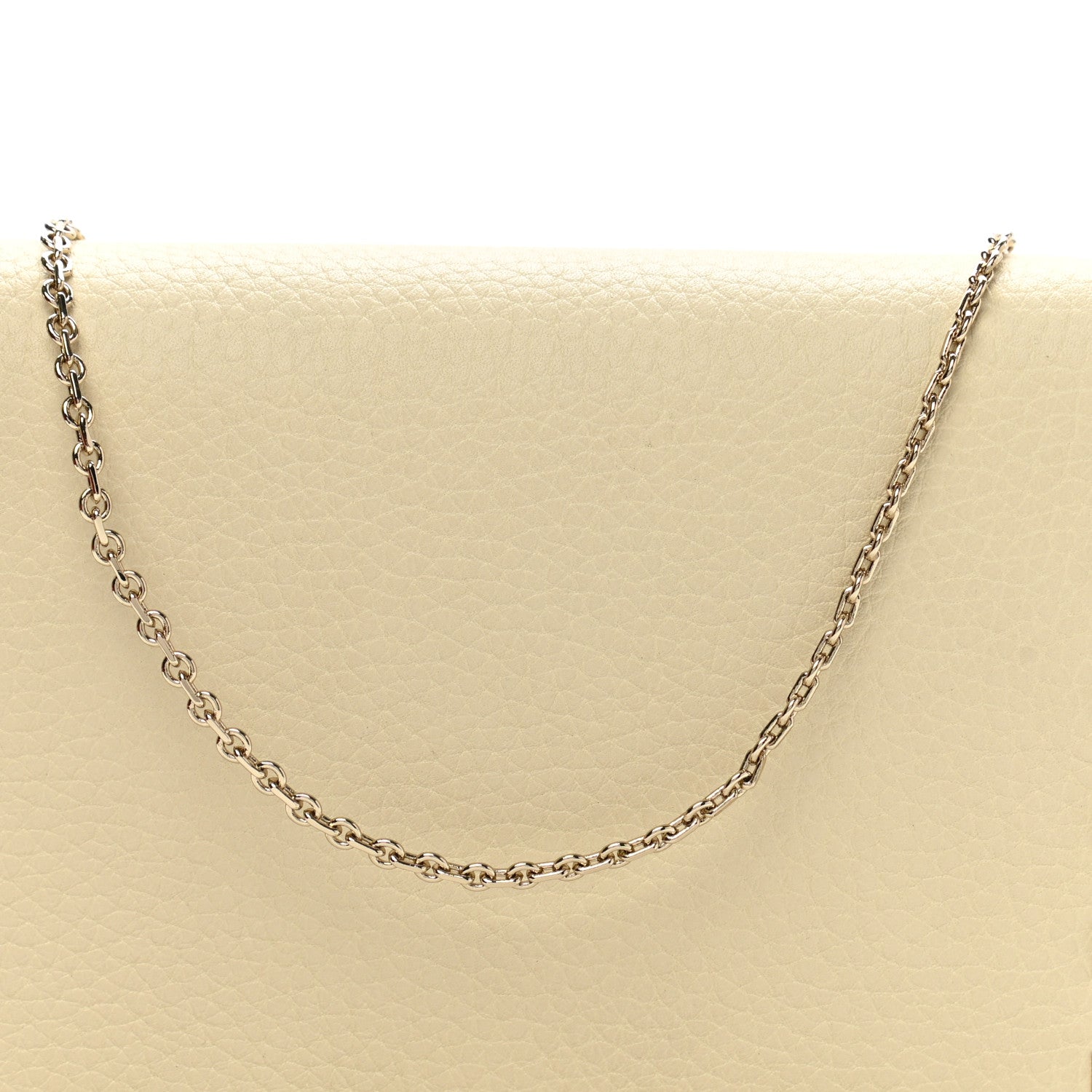 Valentino Garavani Pebbled Calfskin Rockstud Wallet on Chain Light Ivory 10 of 11