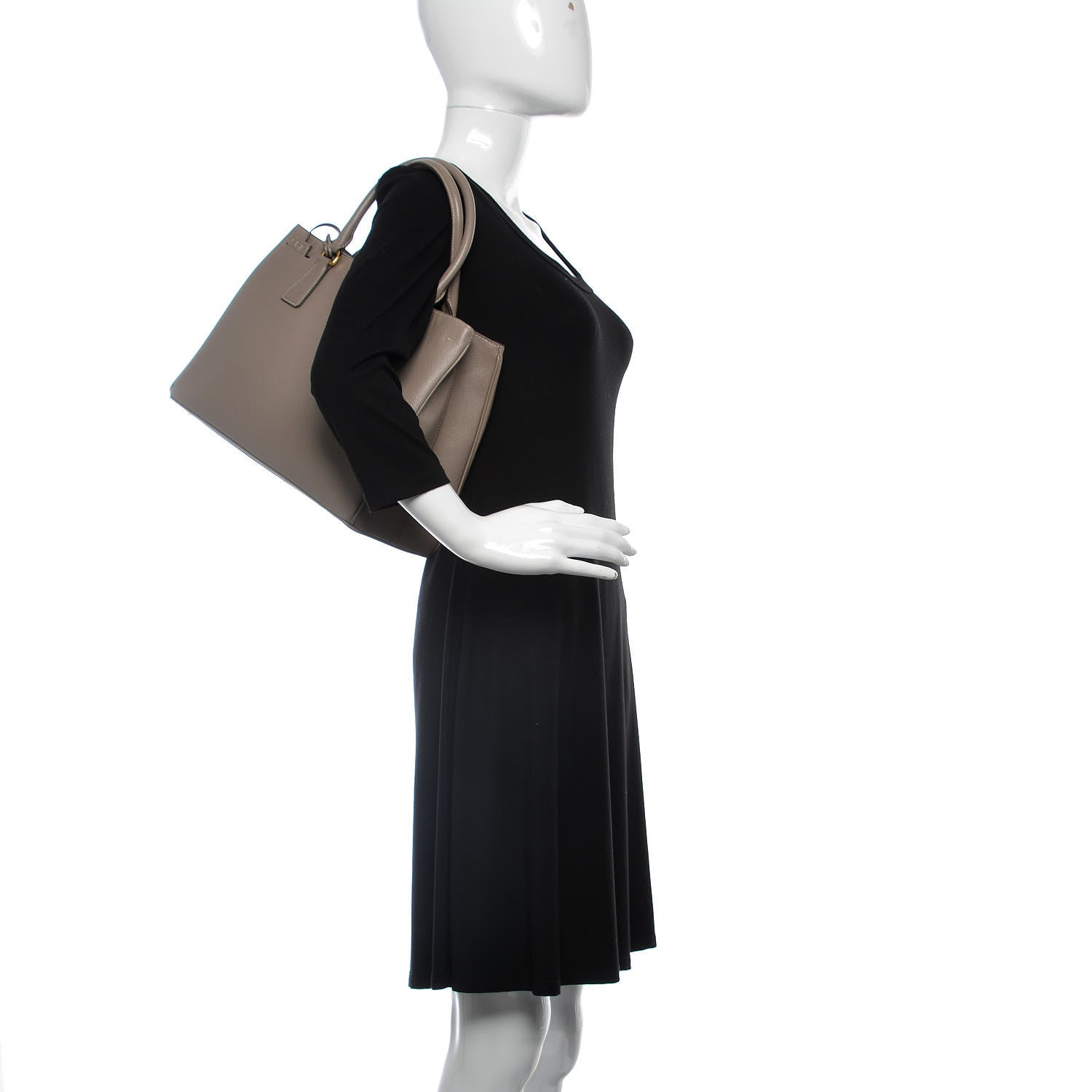 Prada Saffiano Lux Medium Tote Argilla 3 of 12