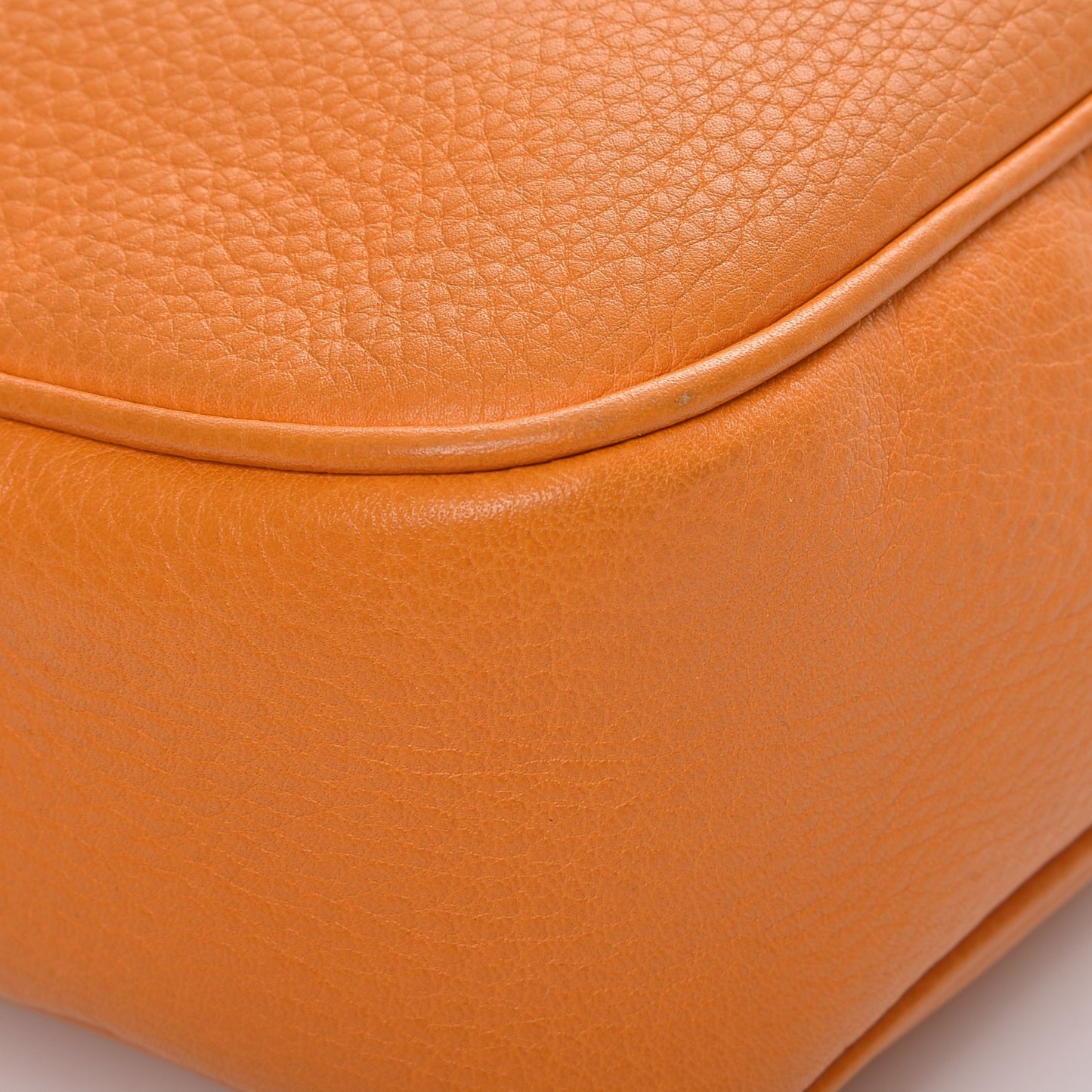 Pebbled Calfskin Small Soho Disco Bag Curcuma