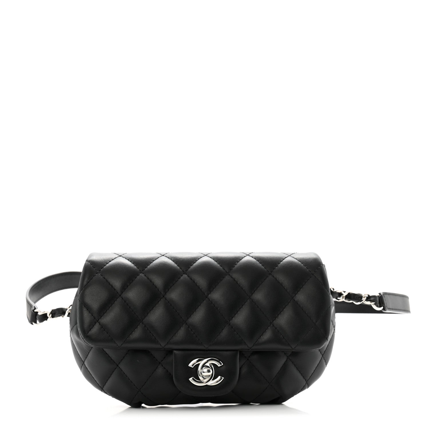 Chanel Calfskin Quilted CC Uniform Flap Belt Bag Black 1 of 16