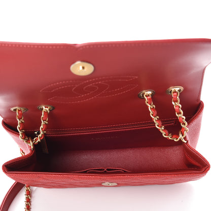 Chanel Caviar Quilted Small CC Filigree Flap Red 7 of 10
