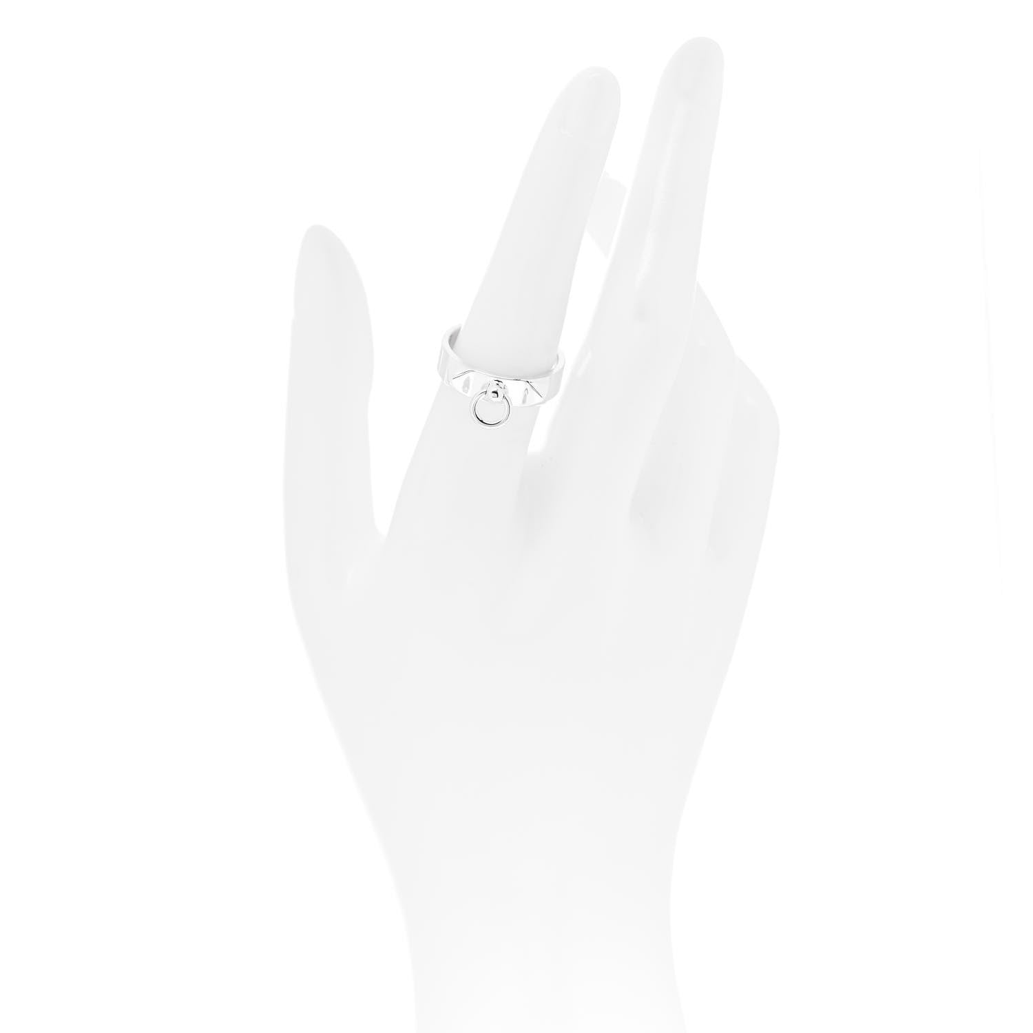 Hermes Sterling Silver PM Collier De Chien Ring 55 7.25 2 of 5